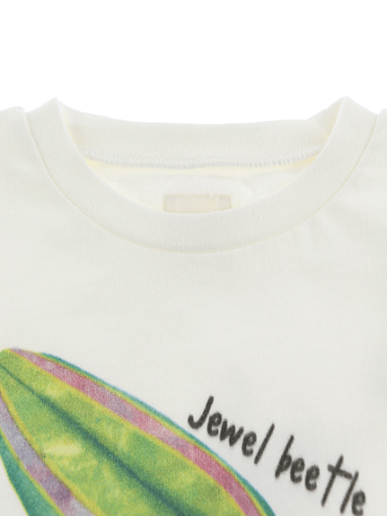 Sサイズ（85cm）のみ たまむしちゃんプリントTシャツ ホワイト オーガニックコットン使用