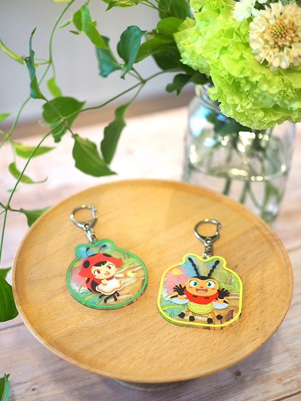 激レア！！2016年ストアオーナメント☆サイアム☆新品タグ付き！！ インセクトランド おなまえキーホルダー（アダム・ミア） | INSECT