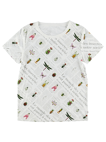 Otona 再生ペットボトル100 Encyclopedieクルーネックtシャツ Blanc Insect Garden Insect Market インセクトマーケット