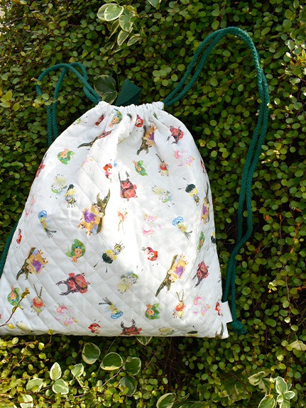 お名前タグ付き　インセクトランドの仲間たちナップサック