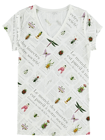 Otona 再生ペットボトル100 Encyclopedievネックtシャツ Blanc Insect Garden Insect Market インセクトマーケット