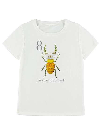 Otona Nombre プリント100 再生ペットボトルtシャツ クワガタ8 Blanc Insect Garden Insect Market インセクトマーケット