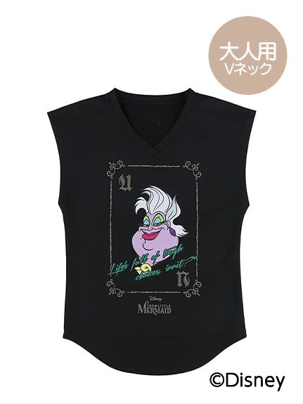 ディズニーヴィランズ アースラ Vネック再生ポリエステルtシャツ ブラック Insect Garden Insect Market インセクトマーケット