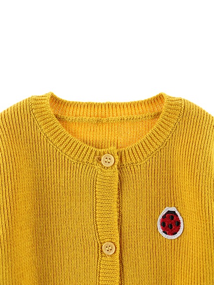 rene 半袖 カーディガン ドット てんとう虫 ジップ（フリル袖  