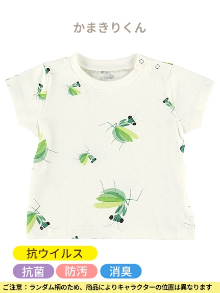 Sサイズのみ）抗ウイルス・抗菌・防汚・消臭ランダム昆虫Tシャツ
