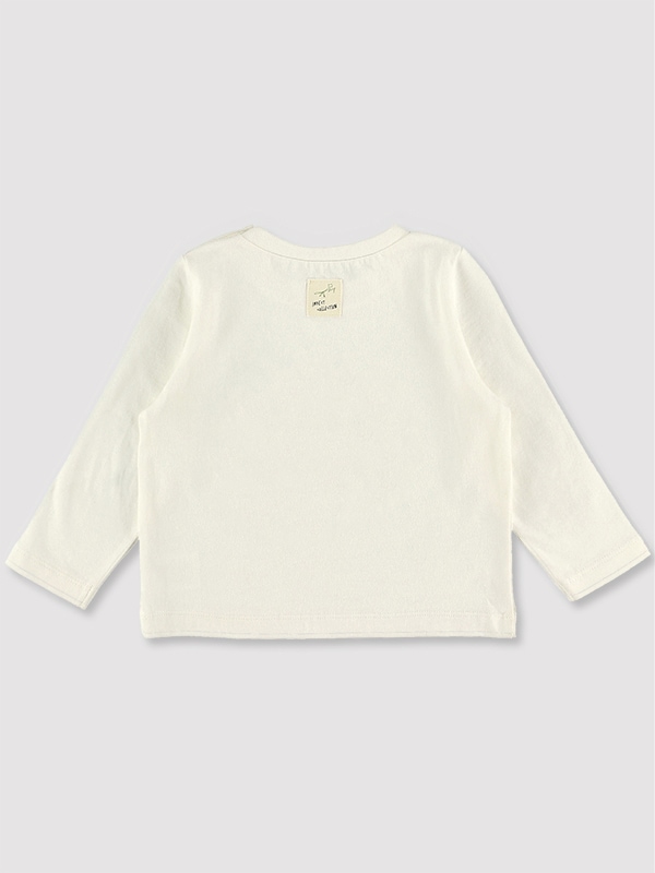 昆虫なしでは生きられない！No Insect No Life 長袖ロゴTシャツ＜GOTS認証＞ ホワイト オーガニックコットン使用