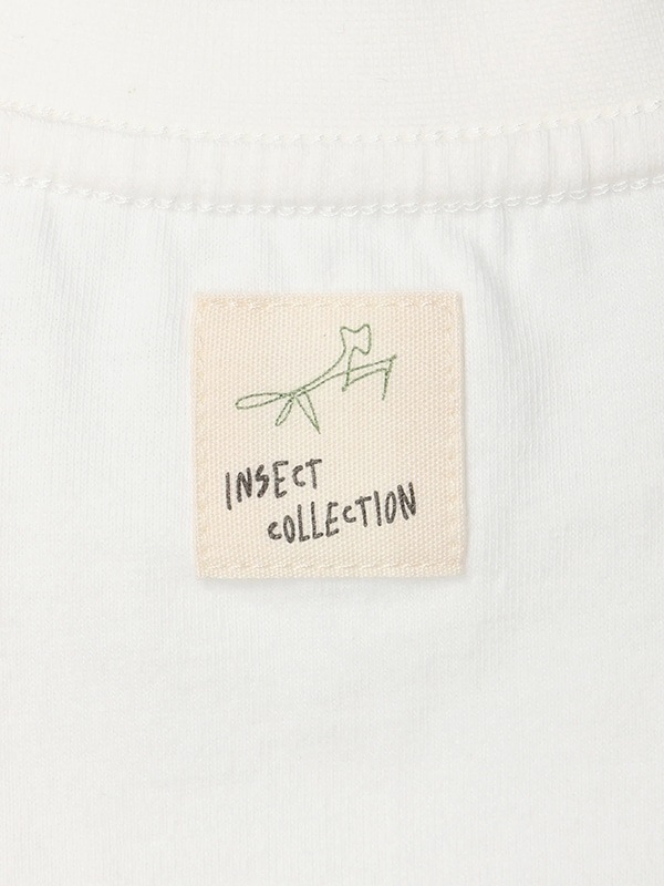 昆虫なしでは生きられない！No Insect No Life 長袖ロゴTシャツ＜GOTS認証＞ ホワイト オーガニックコットン使用