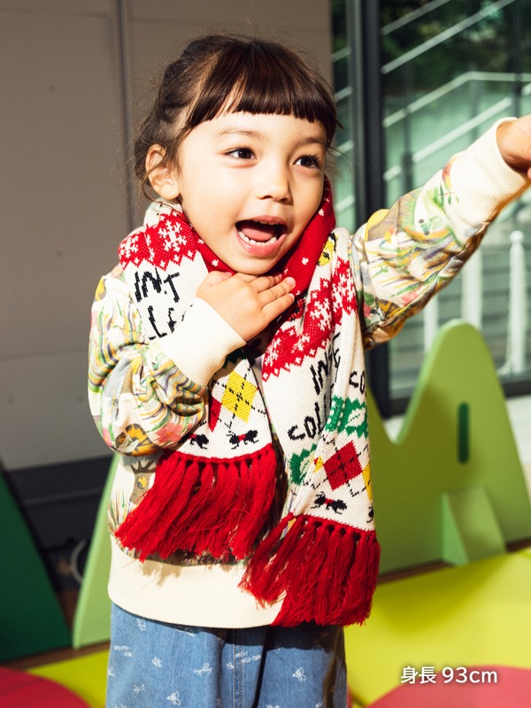 寒い季節も昆虫といっしょマフラー レッド