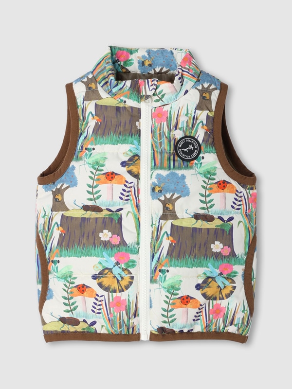 （Sサイズのみ）昆虫ピクニック　元気に動きたいキッズに！中綿あったかベスト