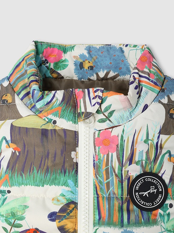 （Sサイズのみ）昆虫ピクニック　元気に動きたいキッズに！中綿あったかベスト