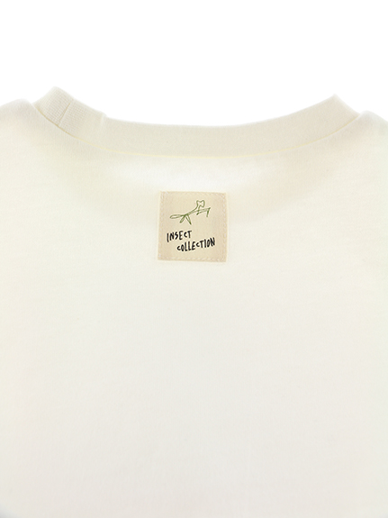 （Sサイズのみ）ありさんプリントTシャツ ホワイト キッズ オーガニックコットン使用