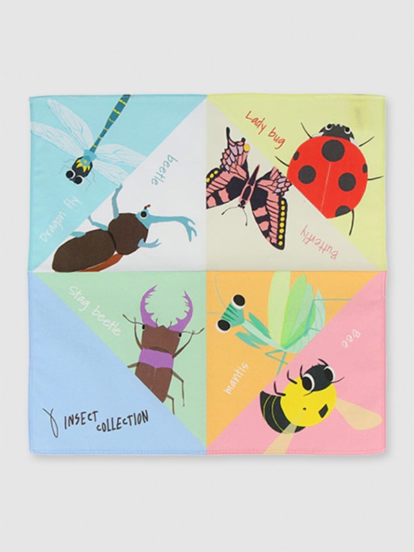 日本製 自分でできる！昆虫大集合おりがみハンカチ | Insect