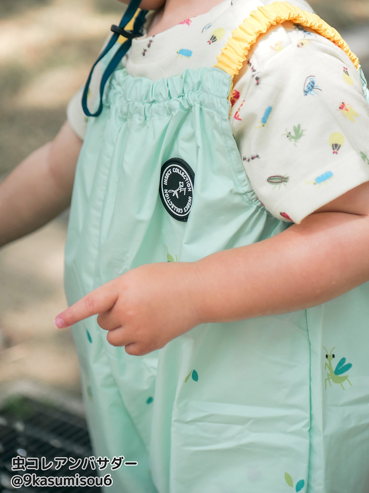葉っぱに擬態？！かまきりくんプレイウェア スカイブルー