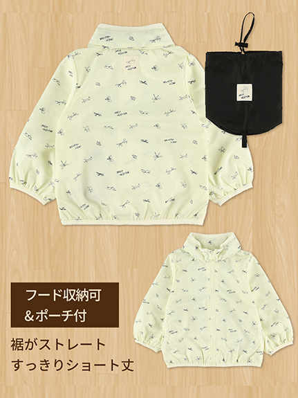 （Sサイズのみ）昆虫サイン・モノグラムウインドブレーカー ミルクホワイト