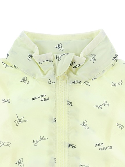 （Sサイズのみ）昆虫サイン・モノグラムウインドブレーカー ミルクホワイト