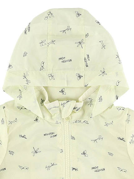 （Sサイズのみ）昆虫サイン・モノグラムウインドブレーカー ミルクホワイト