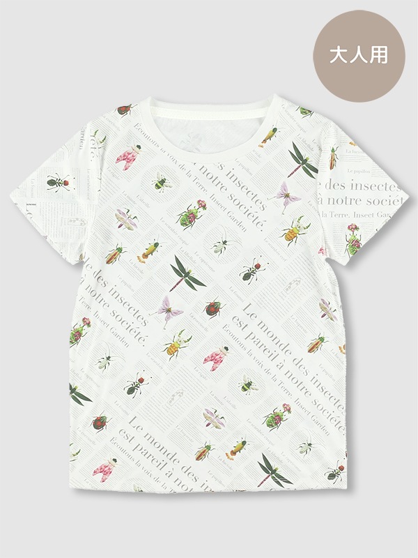 OTONA Encyclopedie 図鑑柄クルーネックTシャツ＜GRS認証＞ 総柄