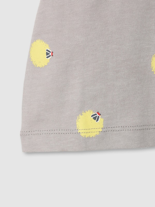 暗闇で光る！蓄光ほたるTシャツ ライトグレー キッズ オーガニックコットン100%