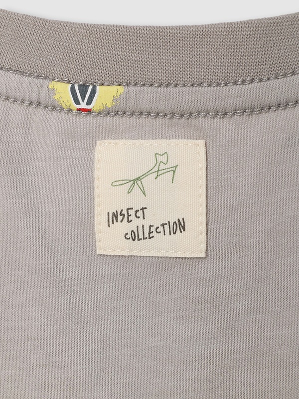 暗闇で光る！蓄光ほたるTシャツ ライトグレー キッズ オーガニックコットン100%