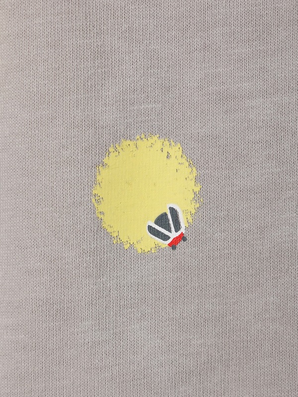 暗闇で光る！蓄光ほたるTシャツ ライトグレー キッズ オーガニックコットン100%