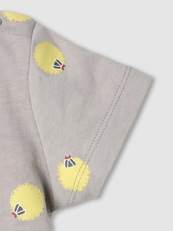 暗闇で光る！蓄光ほたるTシャツ ライトグレー キッズ オーガニックコットン100%