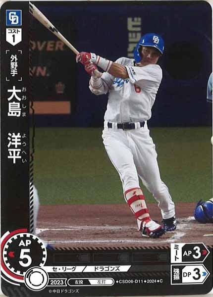 大島洋平 サイン入りバット 中日ドラゴンズ