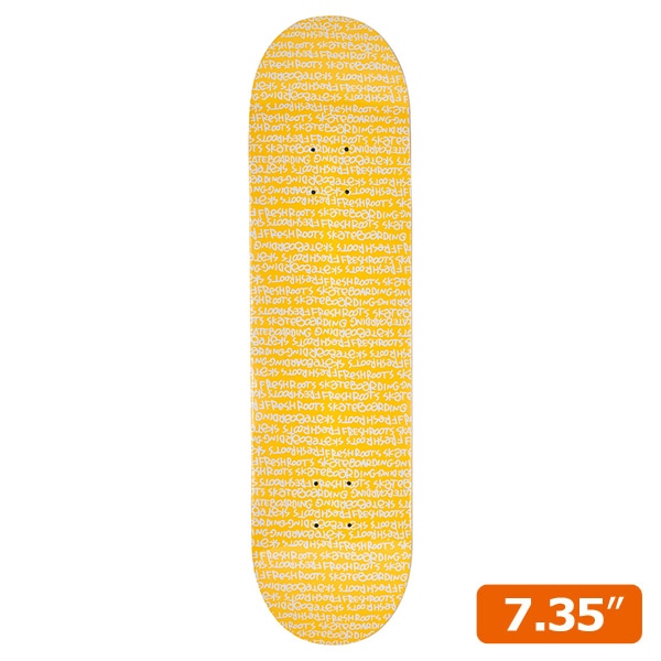 【FRESHROOTS】MARKER GOLD YELLOW -Kids- 7.35インチ フレッシュルーツ スケートボード スケボー デッキ SKATEBOARD DECK