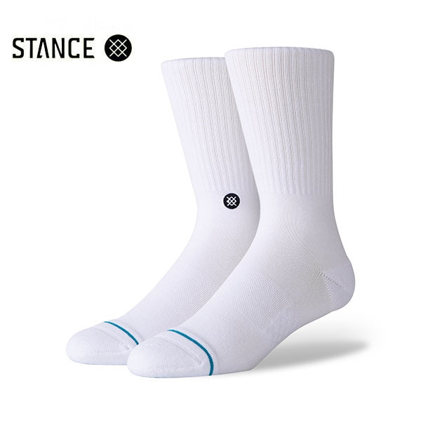 【STANCE】ICON white/black スタンス ソックス 靴下 スケートボード スケボー SKATEBOARD