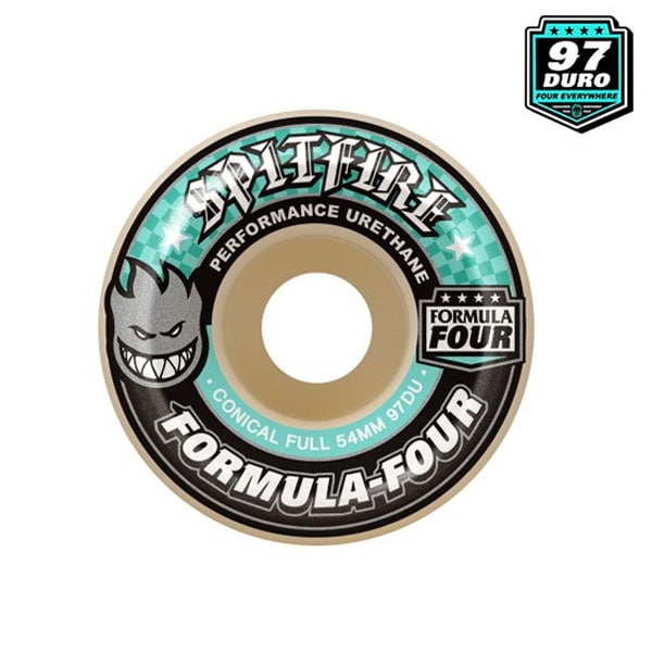 【SPITFIRE】FORMULA FOUR 97DURO CONICAL FULL SHAPE サイズ：54/56/58mm スピットファイアー フォーミュラ フォー ウィール コニカルフル パーツ WHEEL  スケートボード スケボー SKATEBOARD