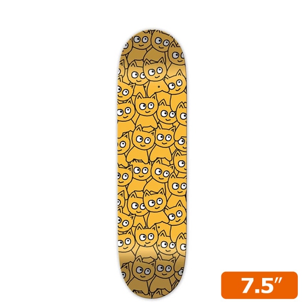 【MEOW】STICKER PILE yellow 7.5インチ　ミャオ スケートボード スケボー デッキ SKATEBOARD DECK KIDS