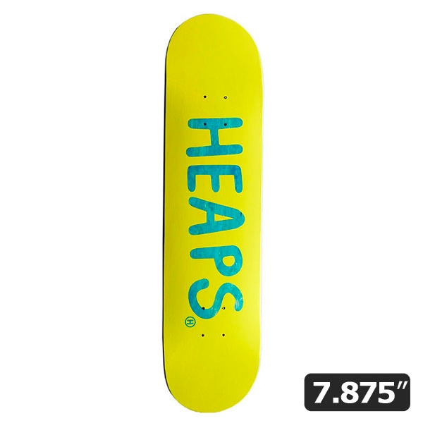 【HEAPS】HEAPS LOGO DECK yellow/blue 7.875インチ　ヒープス スケートボード スケボー デッキ SKATEBOARD DECK