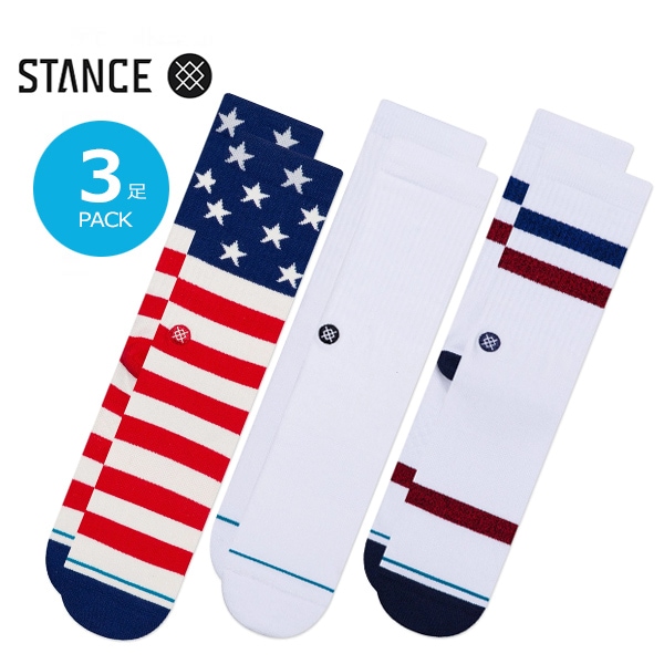 【STANCE】THE AMERICANA 3 PACK スタンス ソックス 靴下 スケートボード スケボー SKATEBOARD