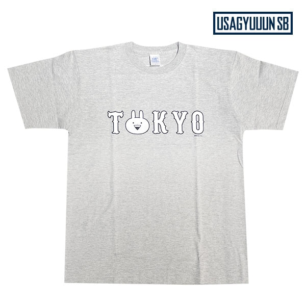 【うさぎゅーん SB】TOKYO MECHANICAL TEE カラー：mix gray うさぎゅーん Tシャツ 半袖 スケートボード スケボー SKATEBOARD