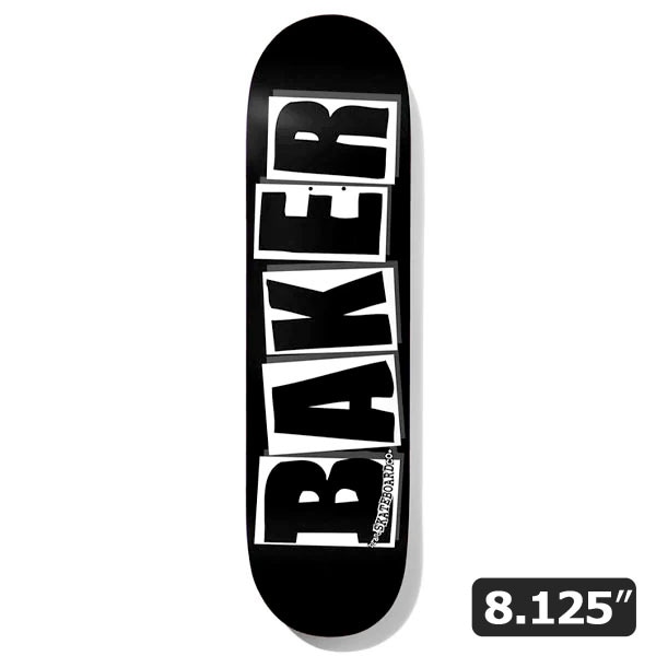 【BAKER】BRAND LOGO BLACK/WHITE 8.125インチ ベイカー デッキ スケートボード スケボー SKATEBOARD DECK