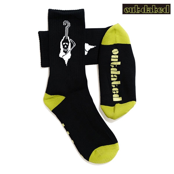 【OUT DATED】DEATH SOCKS black アウトデイテッド ソックス 靴下 スケートボード GRIPTAPE SKATEBOARD