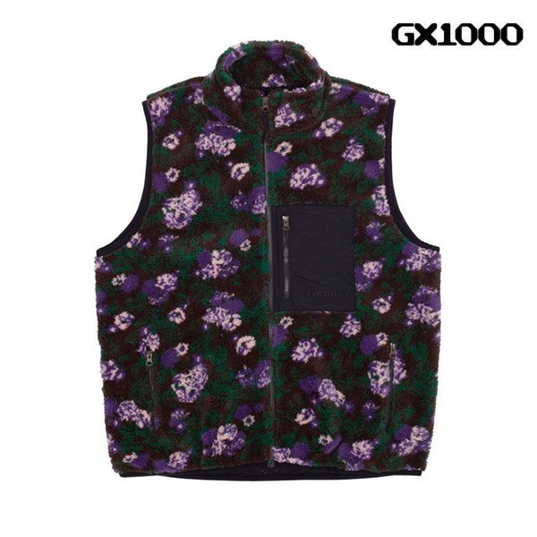 GX1000】SHERPA VEST floral ジーエックス ベスト スケボー スケート 