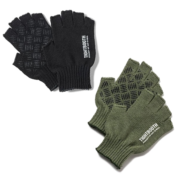 【TIGHTBOOTH】LOGO FINGERLESS GLOVE タイトブース 手袋 グローブ スケートボード スケボー SKATEBOARD