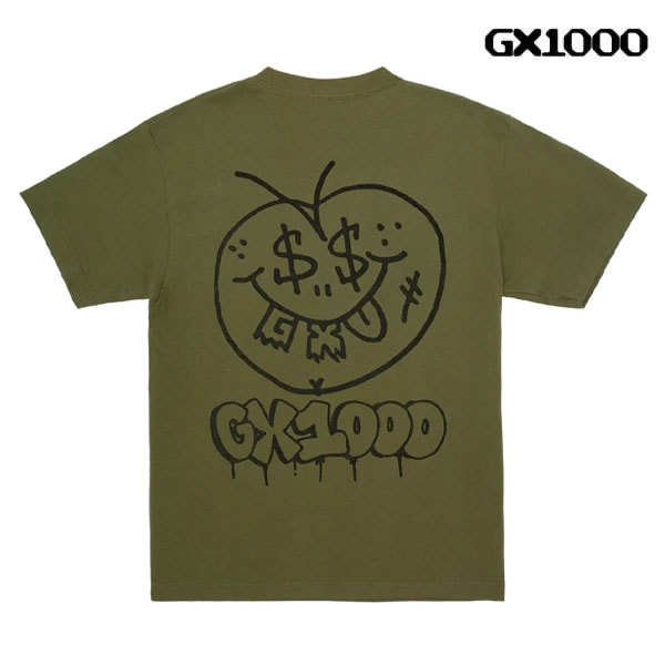 【GX1000】FACE PLANT TEE military green ジーエックス ティーシャツ 半袖 スケボー スケートボード SKATEBOARD DECK