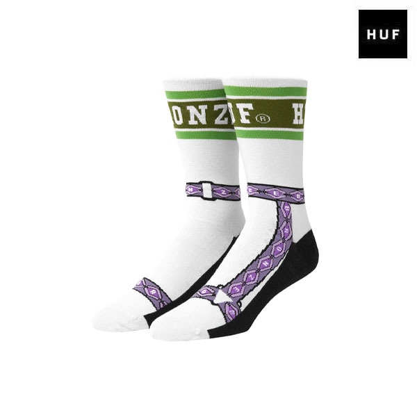 【HUF X BRONZE】GRANOLA CREW SOCKS white ハフ ブロンズ ソックス 靴下 スケートボード スケボー SKATEBOARD