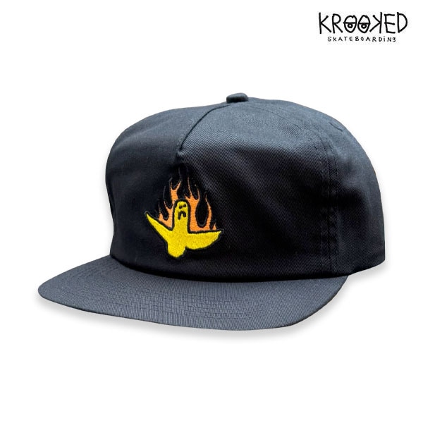 【KROOKED】ADJ FIRE BIRD SNAP black クルキット キャップ 帽子 スケートボード スケボー SKATEBOARD