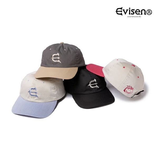 【Evisen】ONE UP 6 PANEL grey beige/black/light grey sax/light grey red エビセン 帽子 キャップ スケートボード スケボー SKATEBOARD