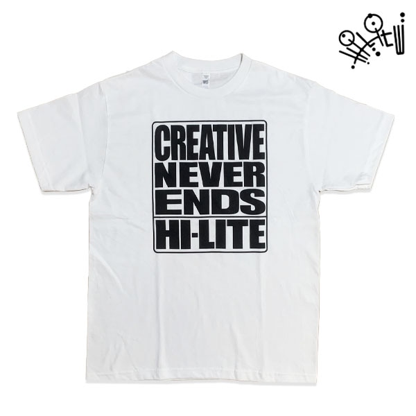 【hi-lite】CREATIVE NEVER ENDS TEE white ハイライト ティーシャツ 半袖 スケートボード スケボー SKATEBOARD