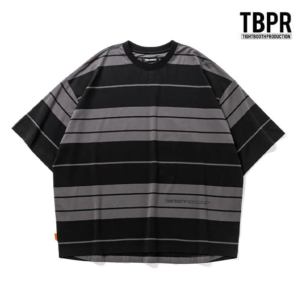 【TIGHTBOOTH】BORDER S/S T-SHIRT black×charcoal タイトブース Tシャツ スケートボード スケボー SKATEBOARD