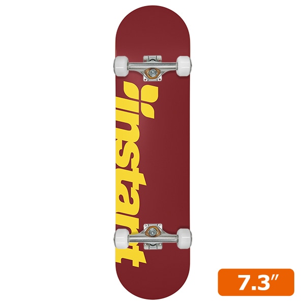 【instant】25SU LOGO KID'S COMPLETE wine red/gold 7.3インチ コンプリートセット 完成品 スケートボード スケボー SKATEBOARD