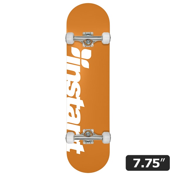 【instant】25SU LOGO COMPLETE orange/white 7.75インチ コンプリートセット 完成品 スケートボード スケボー SKATEBOARD