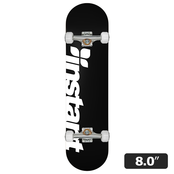 【instant】25SU LOGO COMPLETE black/white 8.0インチ コンプリートセット 完成品 スケートボード スケボー SKATEBOARD