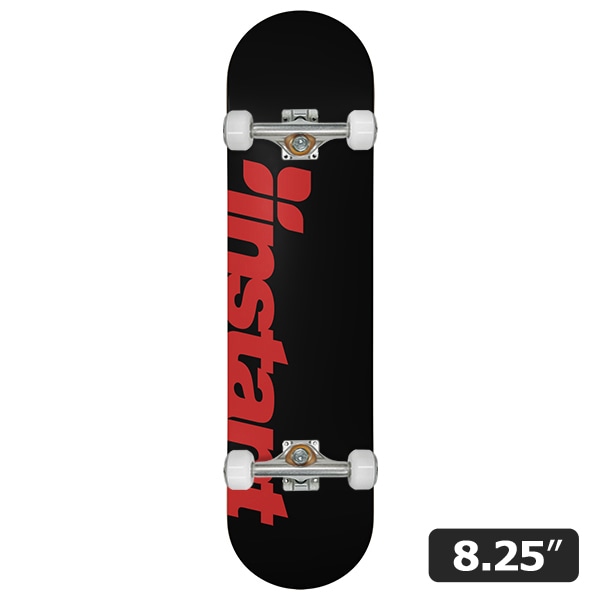 【instant】25SU LOGO COMPLETE black/red 8.25インチ コンプリートセット 完成品 スケートボード スケボー SKATEBOARD