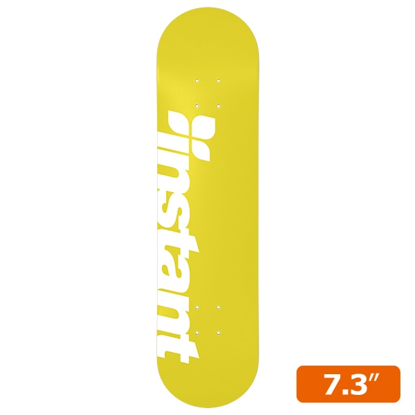 【instant】25SU LOGO DECK yellow/white 7.3インチ インスタント スケートボード スケボー デッキ SKATEBOARD DECK