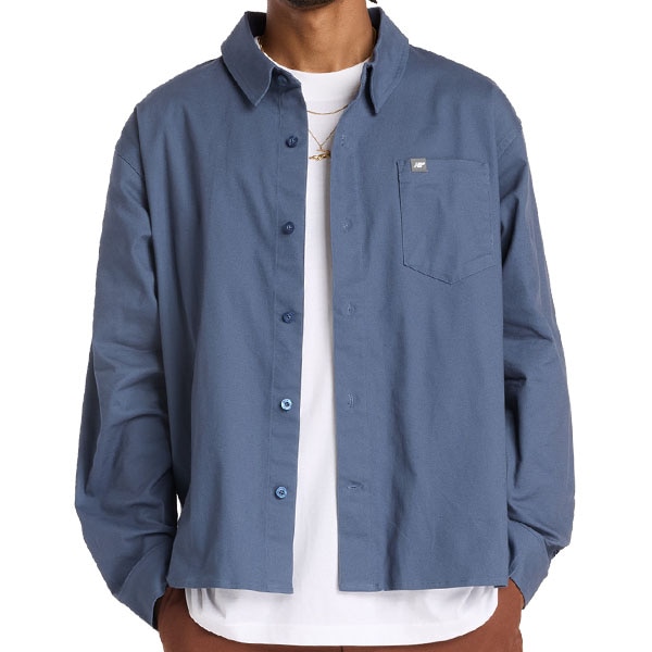 【NEW BALANCE NUMERIC】NB NUMERIC BUTTON UP SHIRTS MT53701 カラー：vintage indigo (VTI)　ニューバランス ヌメリック シャツ スケートボード スケボー SKATEBOARD