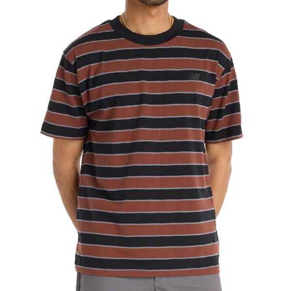 【NEW BALANCE NUMERIC】NB NUMERIC THIN STRIPE TEE MT53700 カラー：black (BK)　ニューバランス ヌメリック Tシャツ スケートボード スケボー SKATEBOARD